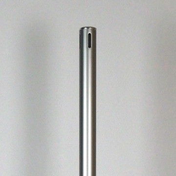 pipe and drape upright, fixed height, break apart, 8 feet tall, 1.5 inch diameter, silver