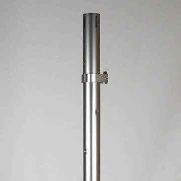 pipe and drape upright, adjustable height, 10-18 feet tall, 2 inch diameter, silver