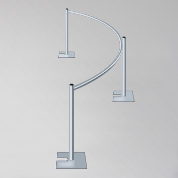 Curved drape support for pipe and drape displays, 10 feet long