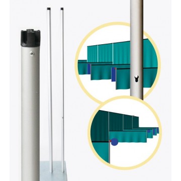 Versatop Fixed Height Upright, 3 feet tall,  2 inch diameter, silver