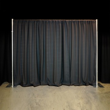 Black commando cloth backdrop kit by Georgia Stage