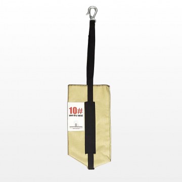 Counterweight production sand bag with hook, 10 lbs capacity