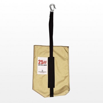 Counterweight production sand bag with hook, 25 lbs capacity