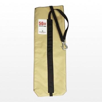 Counterweight production sand bag with hook, 50 lbs capacity