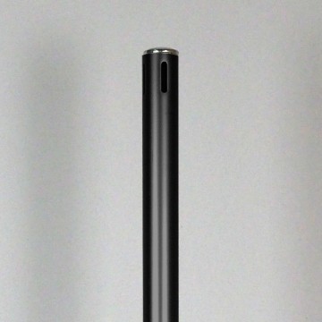 pipe and drape upright, fixed height, 8 feet tall, 1.5 inch diameter, black